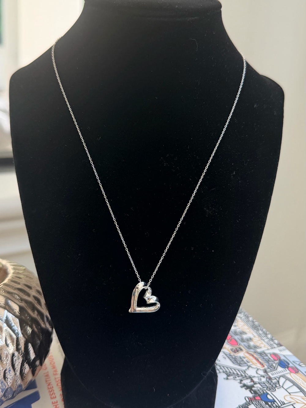Vintage JCM Thailand 925 Sterling Twist Heart Necklace "Grandma Forever Loved"